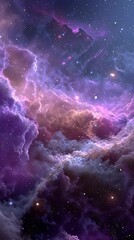 Wall Mural - A cosmic image of a nebula. With purple and violet colors. High resolution. 4K. 
