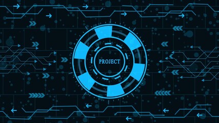 Wall Mural - project concept.technology, abstract, digital, futuristic, design, pattern,   modern, graphic, concept, network, element, connection, communication, structure, texture, line,  
