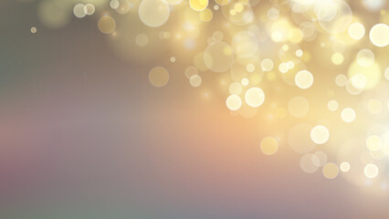 Wall Mural - Golden dust light. Christmas glowing bokeh confetti and sparkle overlay texture for your design. Stock royalty free vector illustration. 