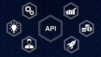 API - Application Programming Interface. Software development tool. Business, modern technology, internet and networking concept. Digital background.