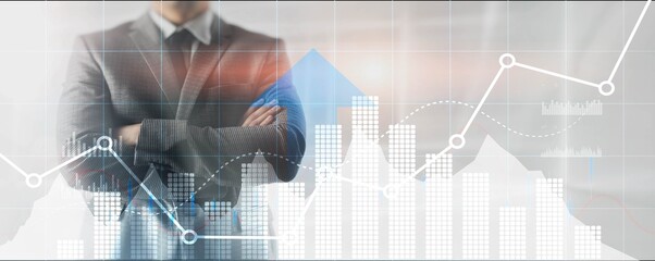 Wall Mural - Business intelligence marketing finance management. Mixed Media