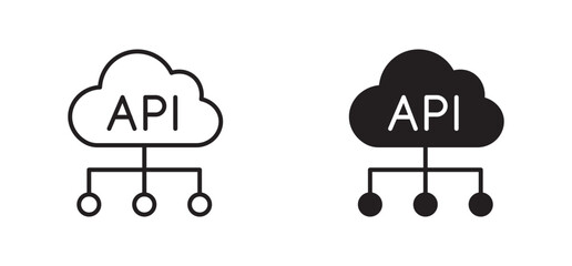 Cloud API vector icon. software integration illustration sign. application symbol.