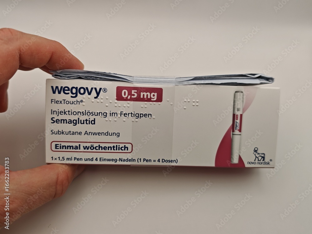 Prague,Czech Republic-July 8 2025: Wegovy semaglutide injection pen by ...
