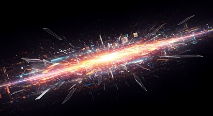 Abstract holographic digital data stream background