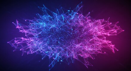 Holographic 3D luminous network abstract background