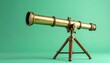 © GRAPH Studio - An old-fashioned brass telescope on a tripod, symbolizing scientific vision and discovery.
