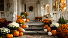 Pumpkins And Mums Free Stock Photo - Public Domain Pictures