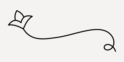 Wall Mural - Minimalist floral line art, hand drawn vector