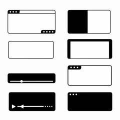 Minimalist Vector UI/UX Elements Collection: Browser Windows, Sliders, and Toggle Switches for Web and App Design