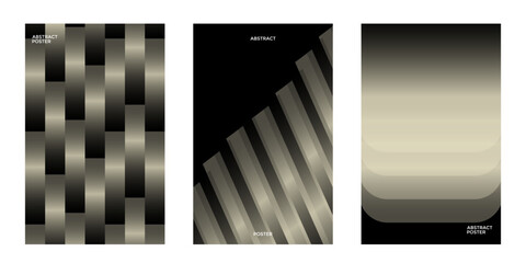 Wall Mural - modern gradient poster background vector set. minimalist cover template with vibrant perspective geo