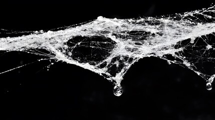 Intricate Spiderweb with Dew Drops Close Up Macro Photography