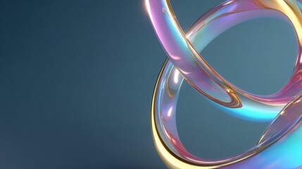 Canvas Print - colorful abstract rings with shiny surface on a smooth background