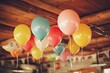 © Slow - Colorful Balloons Hanging from the Ceiling