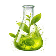 © Virendra - Beaker with green leaves and liquid (1)