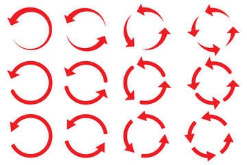 Wall Mural - rotation icon collection, circle arrow icon. refresh icon, reload icon. circular arrow icon vector illustration