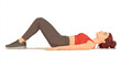 © buraratn - Woman is lying on her back on flat surface, wearing red tank top and black leggings. She has her eyes closed, appearing relaxed and focused on her workout. scene conveys sense of calm and fitness