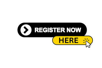 Register now here button, web button 