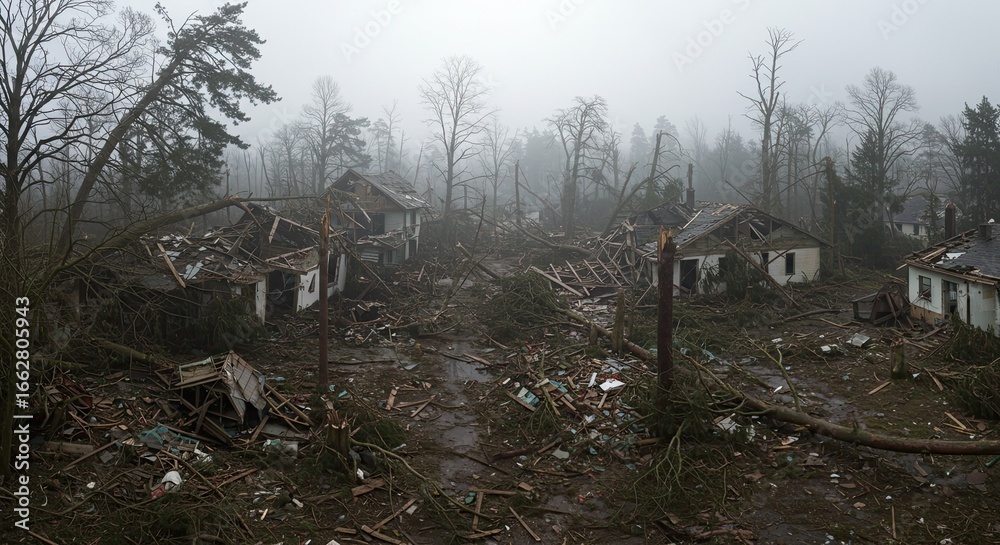 Devastating aftermath of powerful tornado ripping through residential ...
