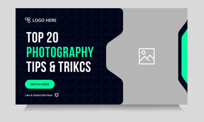 Wall Mural - Modern podcast video thumbnail banner design, podcast sound video tips and trick cover banner design, fully customizable vector eps 10 file format