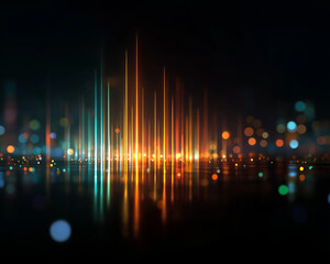Wall Mural - luminous metropolis: a vibrant and abstract representation of a cityscape, brought to life by radian
