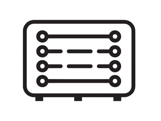 Stylish minimal line art of modern network switch illustration