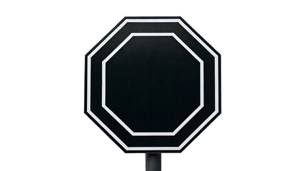 stop sign icon on black round white background isolated on white background or isolated on transparent background, cut out PNG