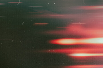 Wall Mural - light leak overlay effect with scratch dust and motion blur red light leaks,retro noisy film texture