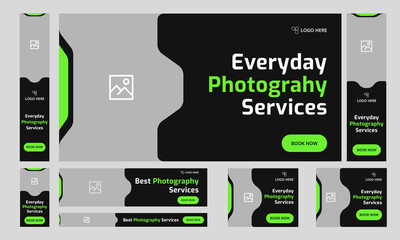 Wall Mural - vector illustration best photography web set banner design for social media post, web bundle banner 