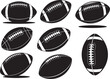 © CraftsSvg30 - Black American football vector icon, American football vector silhouette