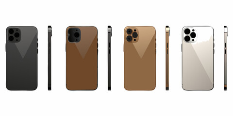 Smartphone models shown from multiple angles mobile phone