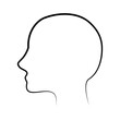 © Charlottstudio - Human side head outline portrait. Simple sketch line style vector design isolated illustration.