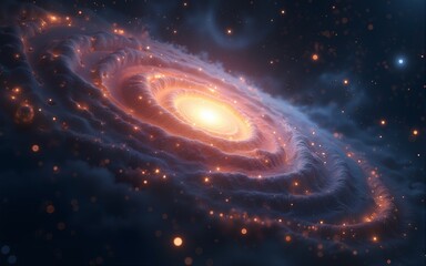 Wall Mural - space and time clock destroying galaxy, generative ai. High quality
