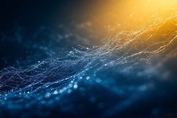 Wall Mural - Blue ice crystals in macro with delicate texture and cold lighting, ideal for cosmetic packaging and icy design, generative Ai