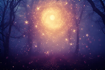 Wall Mural - Yellow spiral galaxy with vivid cosmic background, perfect for magazine covers and digital art, generative Ai