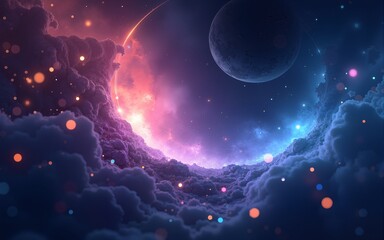 Wall Mural - 3D abstract futuristic background - Space travel - Teleport. High quality