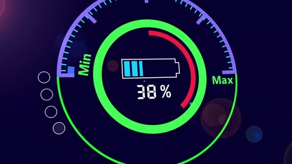 Electric car charging indicating the progress animation.
