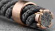 © NADIMUL - Black braided wire with copper end cap and exposed core image