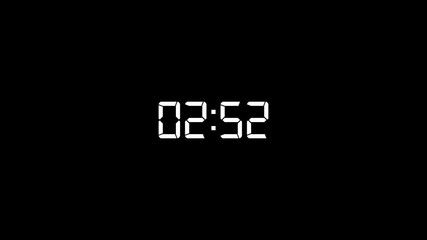 Countdown timer animation of 3 minutes on transparent background with alpha channels, 3 minutes countdown timer animation, countdown video.