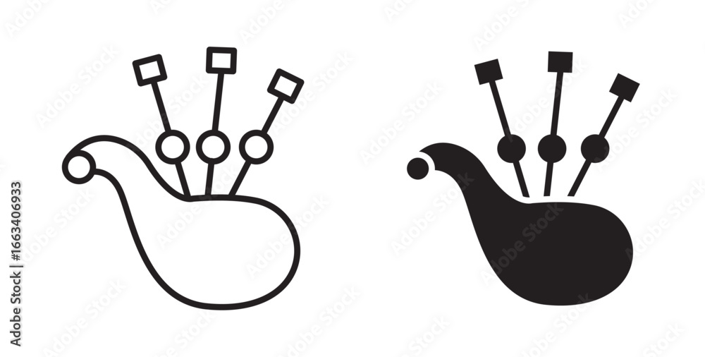 Bagpipes icon . Simple bagpipes icon representing traditional Scottish ...