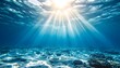 © EBG Stock Studio - Luz solar atravesando el agua y brillando sobre el fondo marino