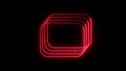 Abstract glowing neon rectangle border frame line animation. Rectangular neon frame in pink and purple. Looping line motion animation. glowing, line, lines, loop, looped