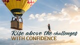 Empowering Journey with Hot Air Balloon Against Stunning Sky Background