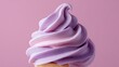© manazil - Close-up of a swirl of vibrant purple and pink ice cream on a waffle cone