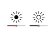 © md - Two brightness adjustment sliders with sun icons showing low and high settings