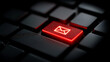 © Anthichada - Red glowing envelope email letter icon on button computer keyboard. Sending email letters concept