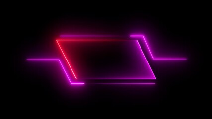 Futuristic HUD Head up display interface template with basic geometry line element. Universal Technology Line and frame Video overlay Neon futuristic HUD rectangle frame glowing animation. 4k video 