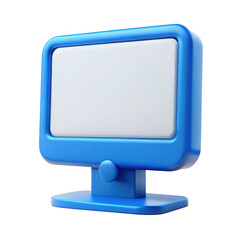 3d retro monitor screen display technology communication concept transparent background