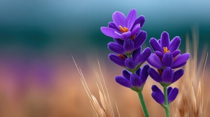 Wall Mural - The flower is surrounded by a blurry background