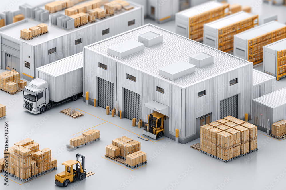 Distribution center to serve as a global distribution hub. Ai generate ...