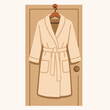 © Stella - Bathrobe hanging on a wooden door with a simple design